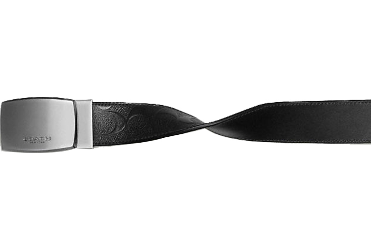 Lookbook コーチ ブラック クラシック プレート レザー ベルト 幅3.6cm 55179-BKBK