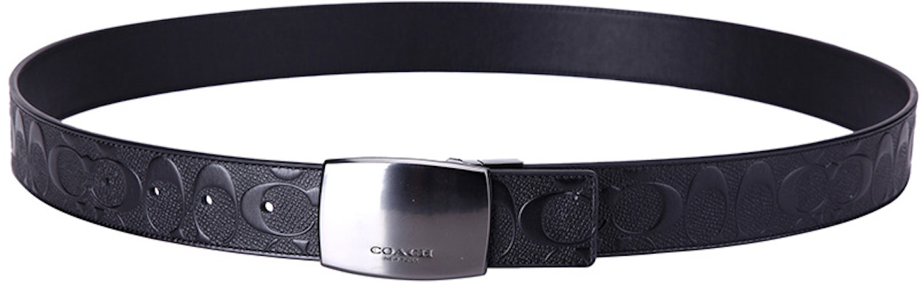 コーチ ブラック クラシック プレート レザー ベルト 幅3.6cm 55179-BKBK Shop コーチ ブラック クラシック プレート レザー ベルト 幅3.6cm 55179-BKBK