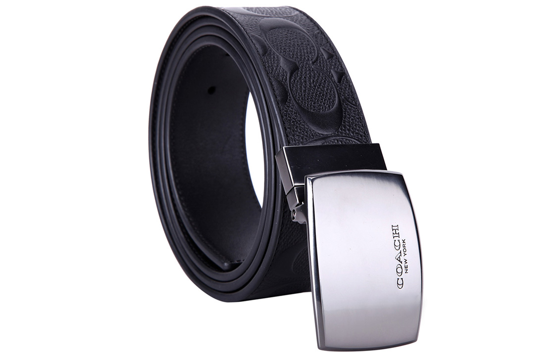 Purchase コーチ ブラック クラシック プレート レザー ベルト 幅3.6cm 55179-BKBK