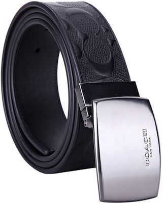 コーチ ブラック クラシック プレート レザー ベルト 幅3.6cm 55179-BKBK Purchase コーチ ブラック クラシック プレート レザー ベルト 幅3.6cm 55179-BKBK