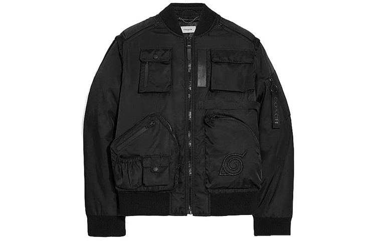 COACH Black Embroidered Pattern Long Sleeve Jacket 87743-BLK