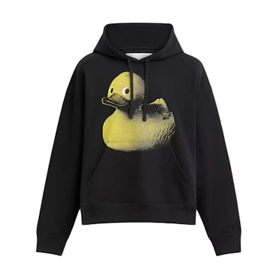 Coach Black Hoodie with Animal Print Design, Relaxed Fit, Long Sleeve CY209-BLK