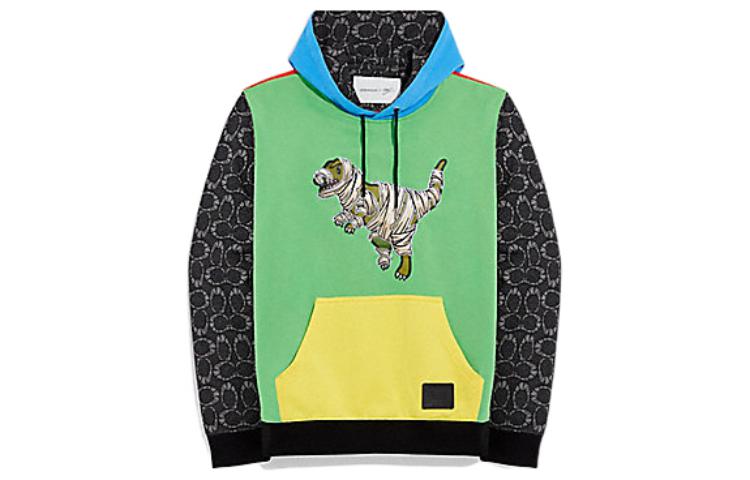 COACH Black Hoodie with Dinosaur Embroidery C7870