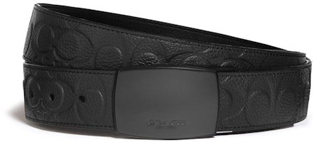 COACH Black Leather Belt with Logo Print, 3.8cm Wide. C1037-BLK COACH Black Leather Belt with Logo Print, 3.8cm Wide. C1037-BLK