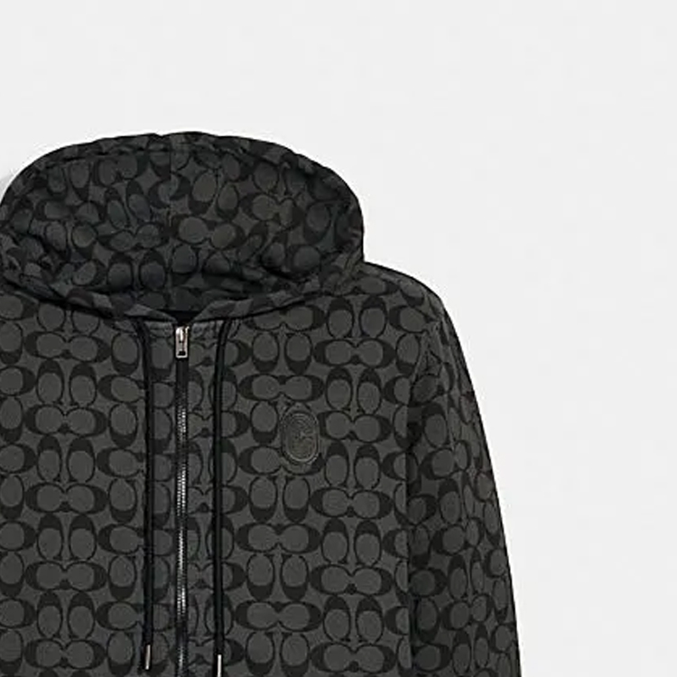 Sizing Sudadera con Capucha Coach Negra con Estampado de Logo 6514-OY2