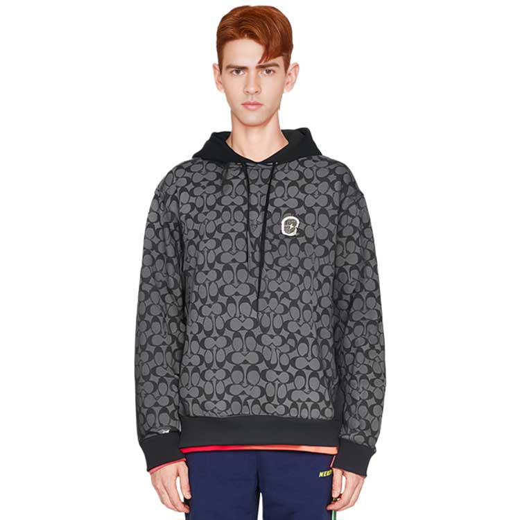 Shop Sudadera con Capucha Coach Negra con Estampado de Logo. 89747-OY2