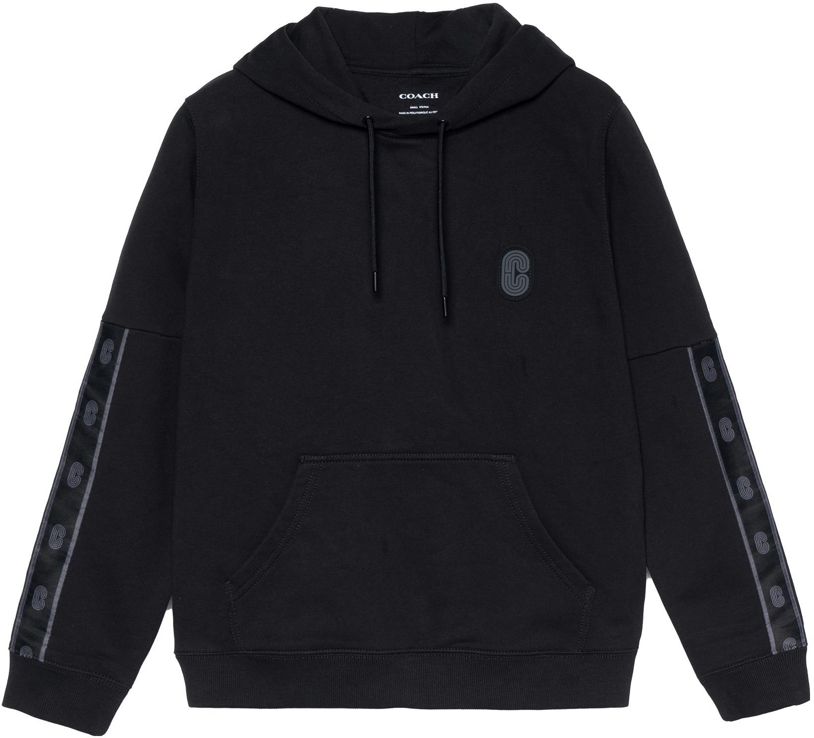 coach-black-logo-print-hoodie-long-sleeve-sweatshirt-c5231-blk