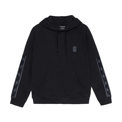COACH Black Logo Print Hoodie Long Sleeve Sweatshirt C5231-BLK
