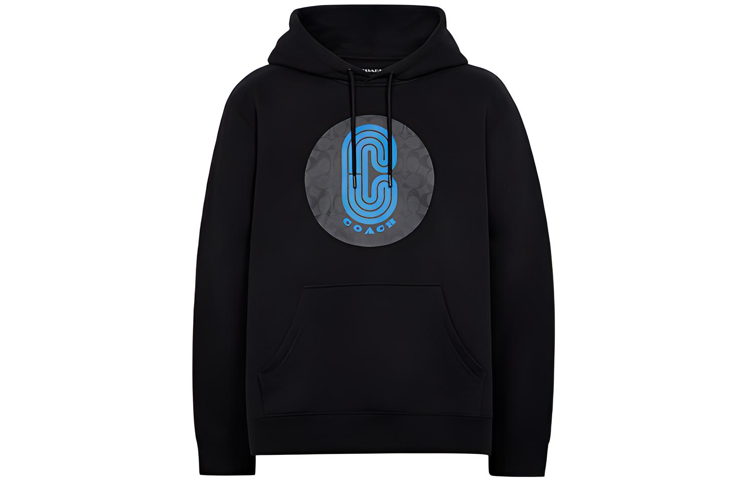 COACH Black Logo Print Hoodie Sweatshirt C5222-BLK