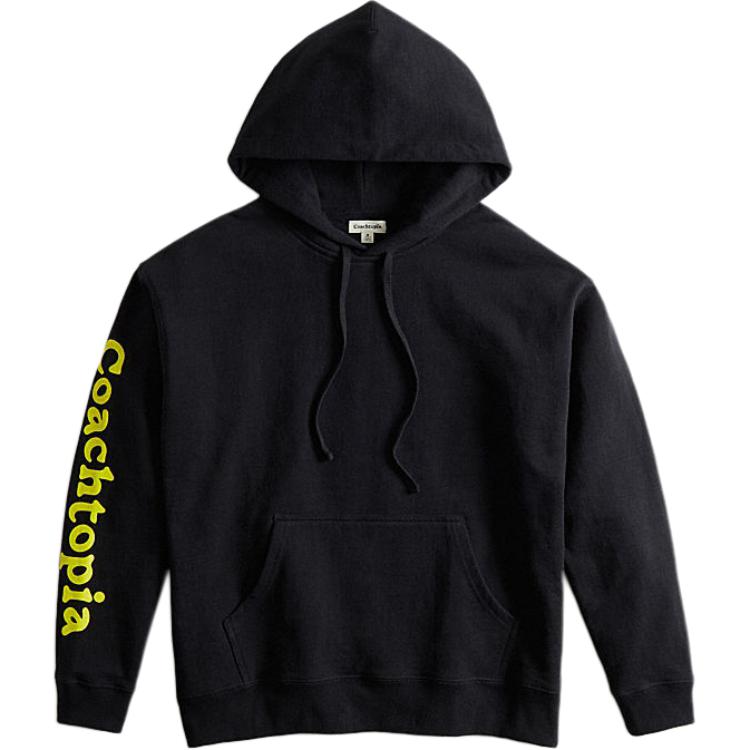 COACH Black Logo Print Hoodie Unisex Long Sleeve Sweater. CL507-BLC