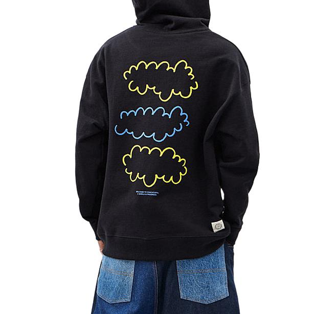 Purchase COACH Black Logo Print Hoodie Unisex Long Sleeve Sweater. CL507-BLC