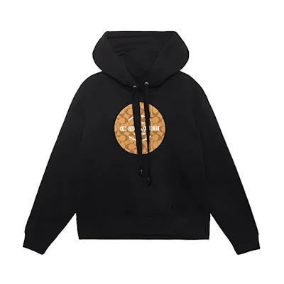 COACH Black Logo Print Long Sleeve Sweatshirt Unisex Couple Style. 89639-BLK
