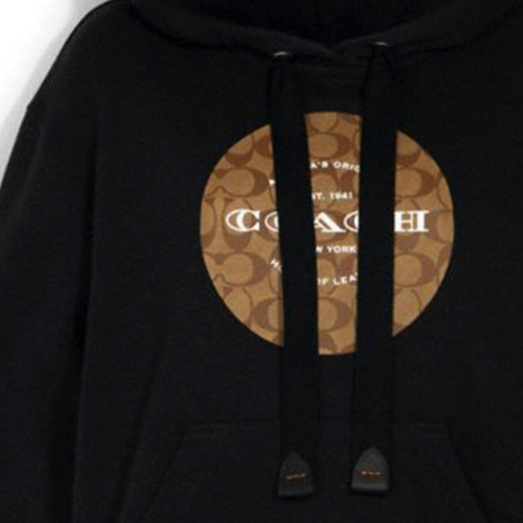 Cheap COACH 黑色Logo印花长袖卫衣 男女情侣款式。 89639-BLK