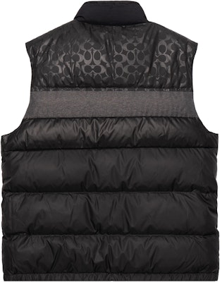 コーチ ブラック ロゴ パファーベスト チェストポケット付き スタンドカラー C5036-R81 Lookbook コーチ ブラック ロゴ パファーベスト チェストポケット付き スタンドカラー C5036-R81