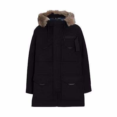 COACH Black Zip-Up Hooded Jacket. F75765-1