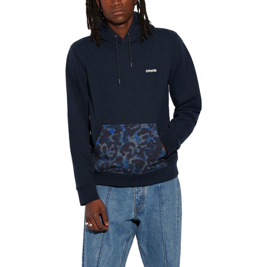 Lookbook Sudadera Coach Azul Camo con Letras de Manga Larga. CB812-UN9