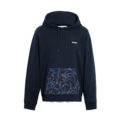 Coach Blue Camo Logo Print Hoodie CB812-BLU