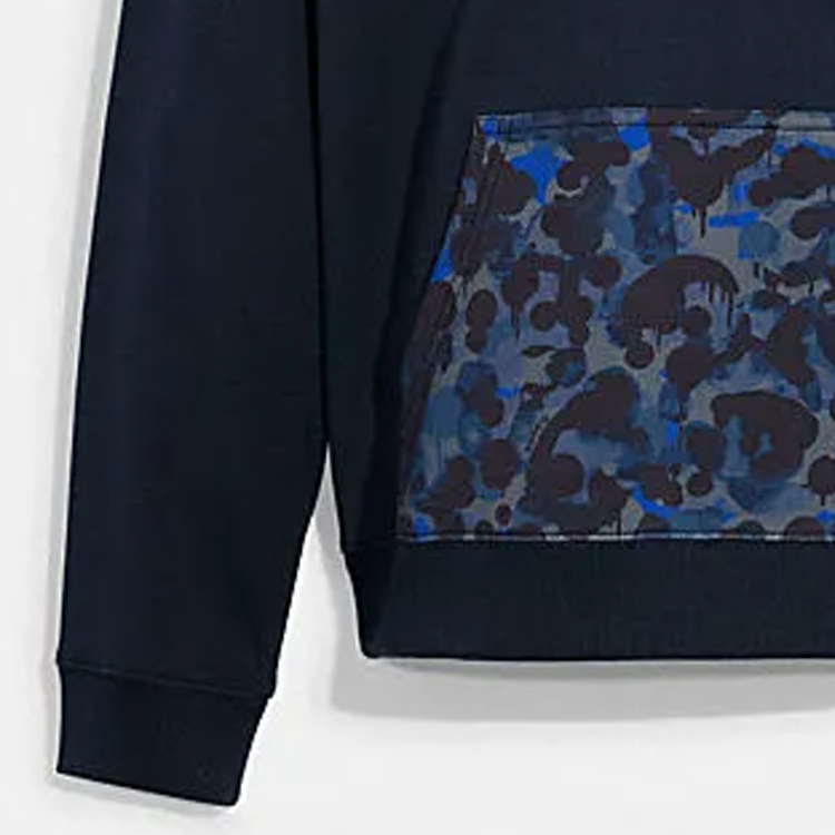 Sizing Sudadera con Capucha Coach Azul Camuflaje con Logo. CB812-BLU