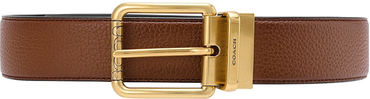 COACH Brown Leather Belt with Square Buckle, 3.5cm Wide 91307-ABFD2 COACH Brown Leather Belt with Square Buckle, 3.5cm Wide 91307-ABFD2