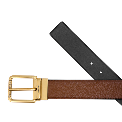 Purchase COACH Tali Pinggang Kulit Coklat dengan Gesper Square, Lebar 3.5cm 91307-ABFD2