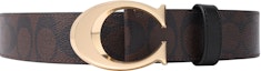 Order 蔻驰棕色经典Logo设计3.8cm宽皮革腰带 6140-IMOVE