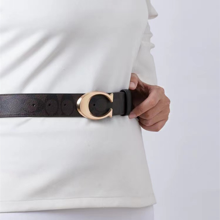 Details for 蔻驰棕色经典Logo设计3.8cm宽皮革腰带 6140-IMOVE