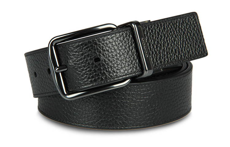 Coach Business Casual Reversible Leather Belt, Black/Brown, 3.5cm Wide 55434-AQ0