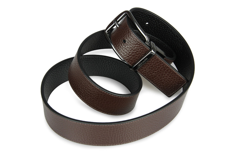 Lookbook Cinturón Reversible de Cuero Coach Business Casual, Negro/Marrón, 3.5cm Ancho 55434-AQ0