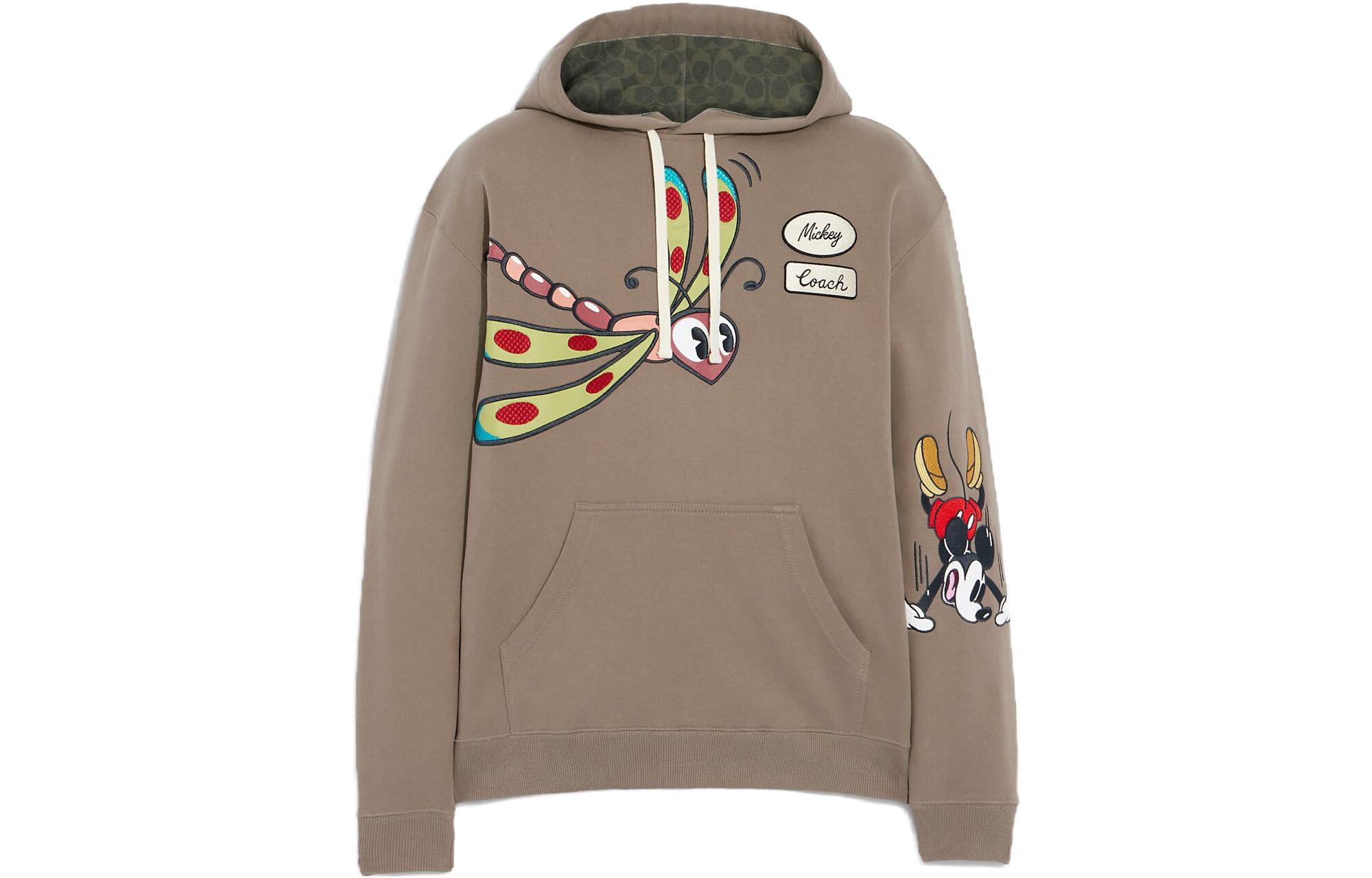 COACH Cartoon Print Brown Hoodie for Men CH383-THZ