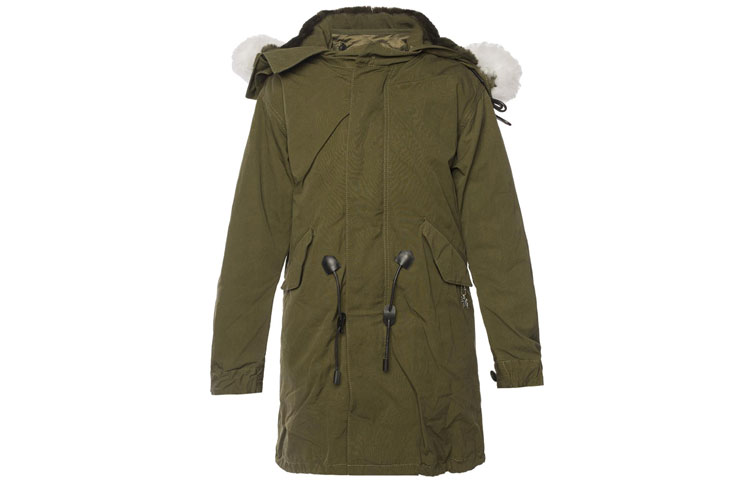 COACH Casual Solid Parka Jacket Military Green. 87568-M9L