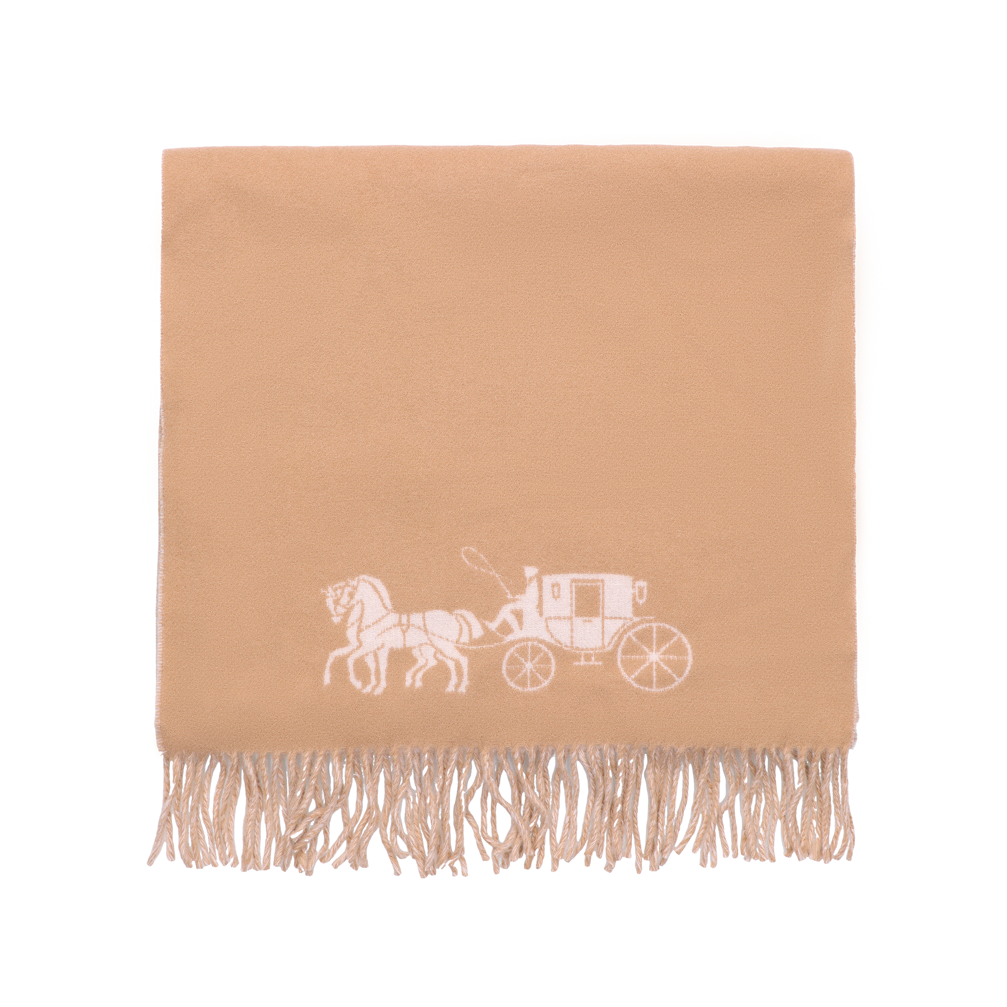 Shop COACH Syal Wol Kasual Unisex Warna Khaki 4622-RFZ