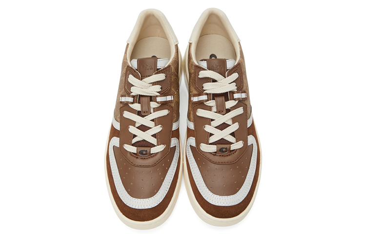 Shop COACH蔻馳 CitySole Court 全能 時尚板鞋 男款 灰棕色