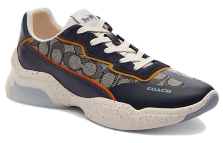 Lookbook COACH蔻馳 CitySole 皮革 圓頭繫帶 低筒 休閒生活鞋 男款 米藍