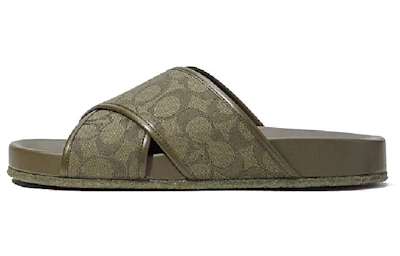 Coach Classic Jacquard Fashion Slide 'Dark Green'