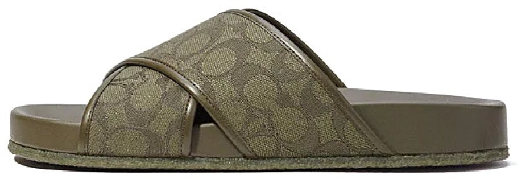 coach-classic-jacquard-fashion-slide-dark-green-ca-158-pjr