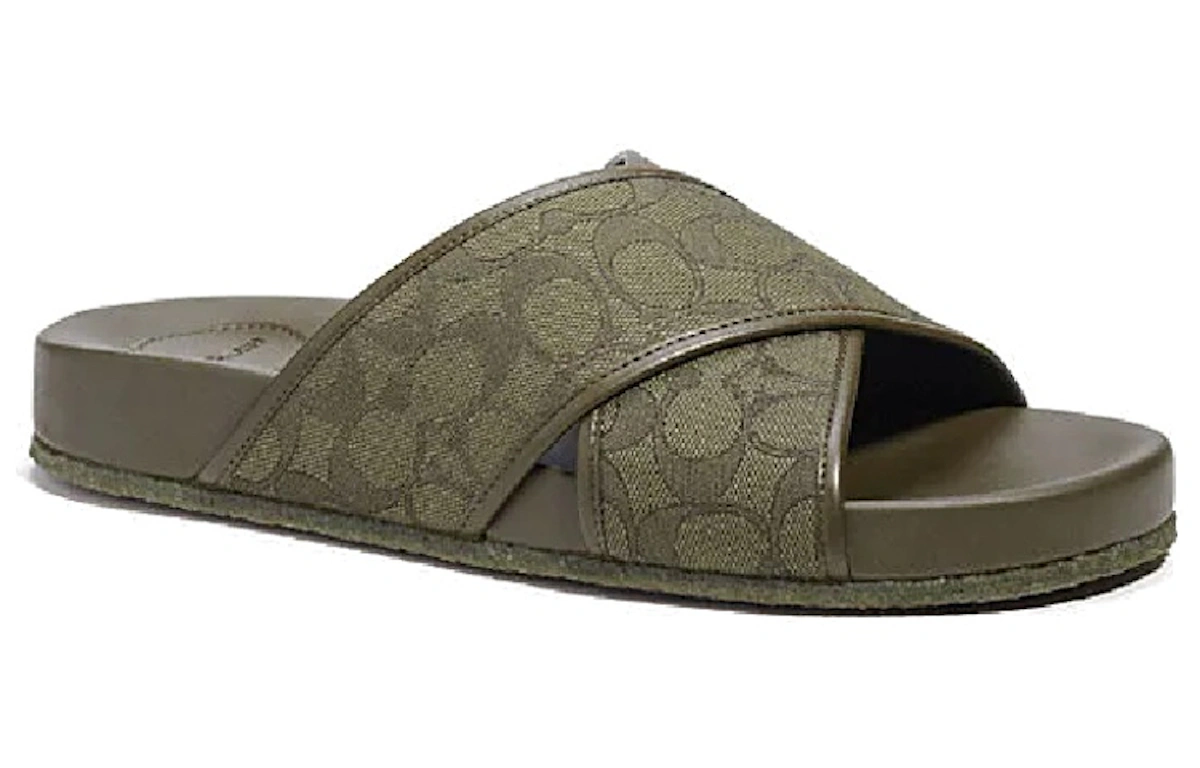 Coach Classic Jacquard Fashion Slide 'Dark Green'