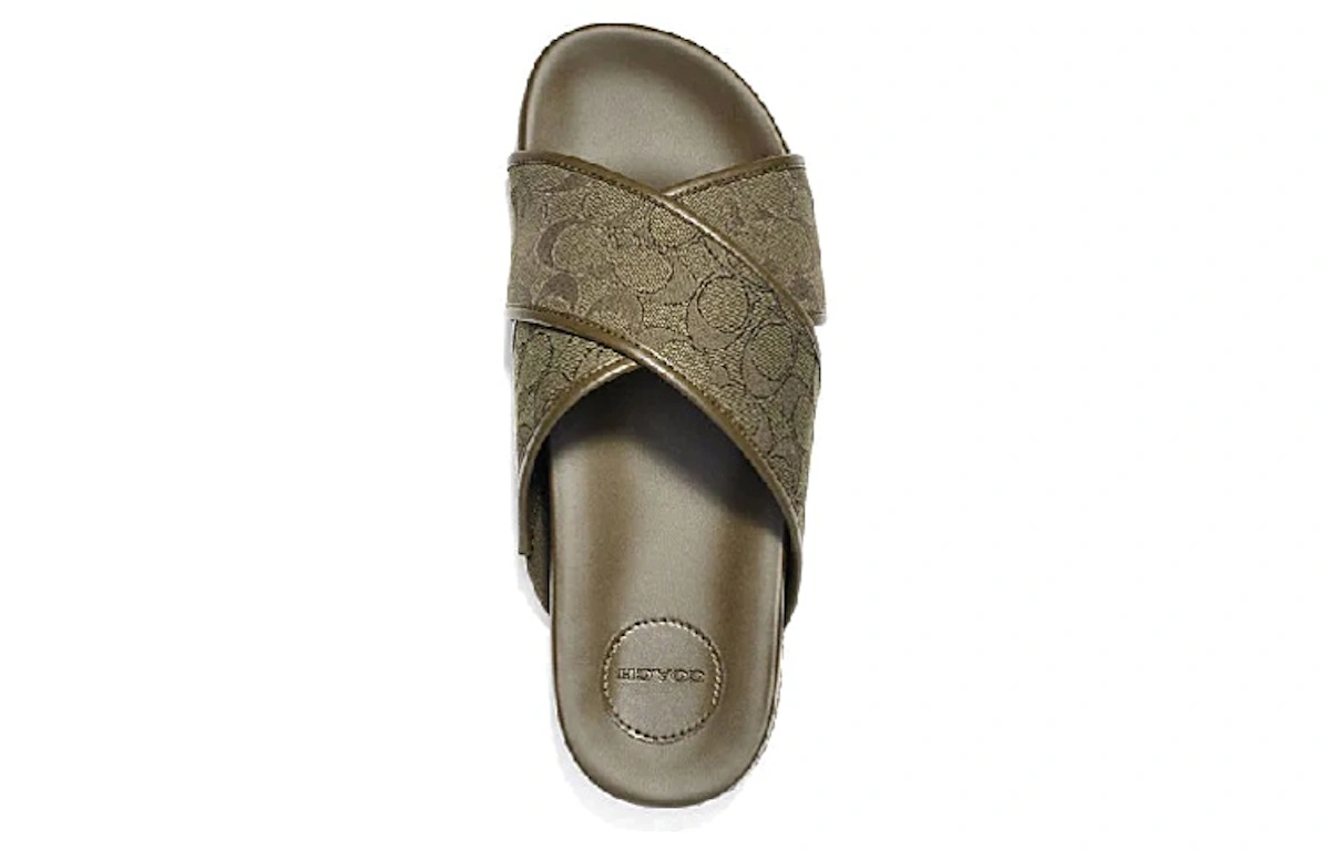 Coach Classic Jacquard Fashion Slide 'Dark Green'
