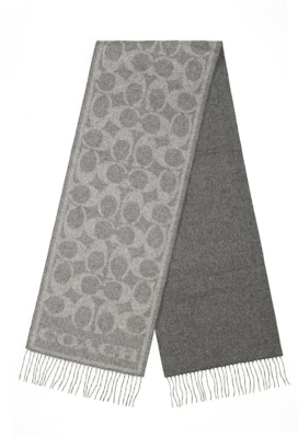 COACH Syal Rajut Cashmere 100% Logo Klasik Unisex - Abu-Abu CB692-DOY Lookbook COACH Syal Rajut Cashmere 100% Logo Klasik Unisex - Abu-Abu CB692-DOY