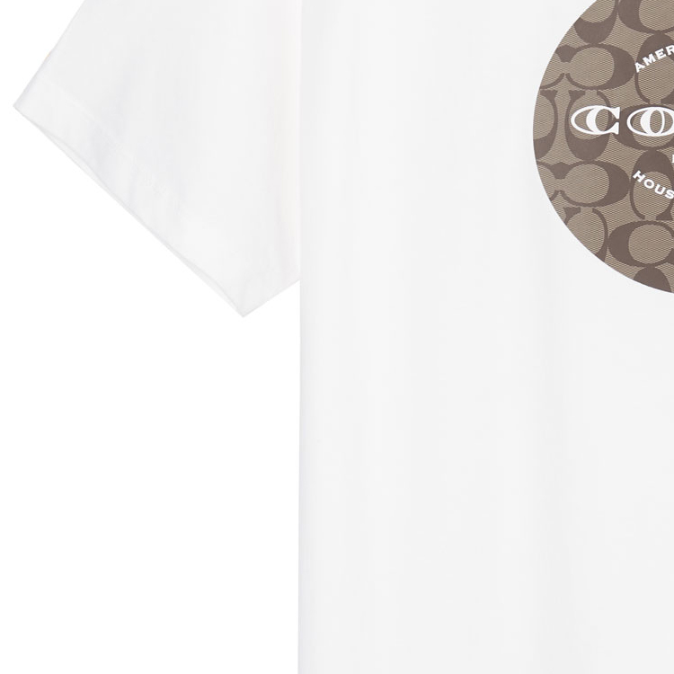 Sizing コーチ クラシック ロゴプリント ラウンドネックTシャツ ホワイト - ティー C9140-WHT