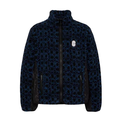 COACH Classic Logo Sherpa Full-Zip Fleece Jacket Blue. C5202-BFH