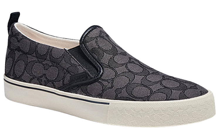 Lookbook コーチ シグネチャー スリッポン 黒灰 CA909_CQ