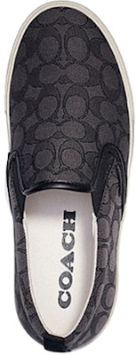 Coach Classic Signature Jacquard Slip-On 'Black Grey' CA909_CQ Shop Coach Classic Signature Jacquard Slip-On 'Black Grey' CA909_CQ