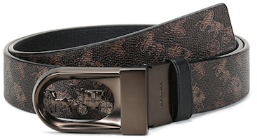 COACH Coated Canvas Leather Belt with Carriage Logo Buckle 3.6cm 4921-A7U COACH Coated Canvas Leather Belt with Carriage Logo Buckle 3.6cm 4921-A7U