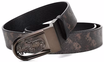 Purchase COACH 馬車扣環塗層帆布皮革腰帶 3.6cm 4921-A7U