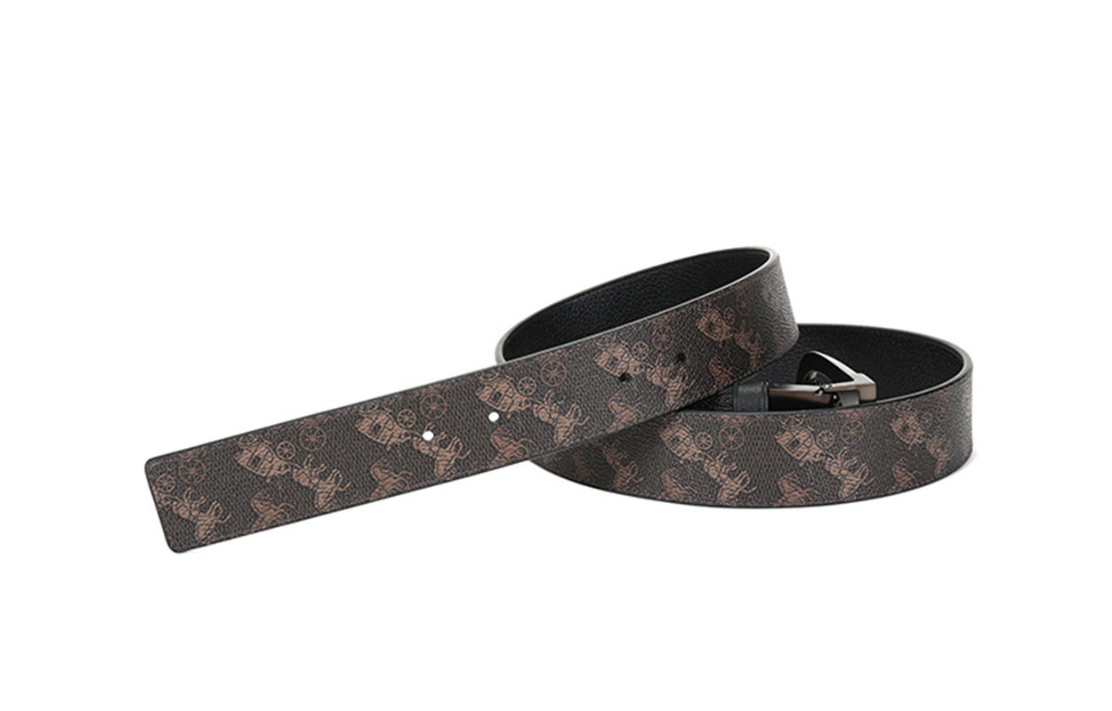 Details for Sabuk Kulit COACH Coated Canvas dengan Gesper Logo Carriage 3.6cm 4921-A7U