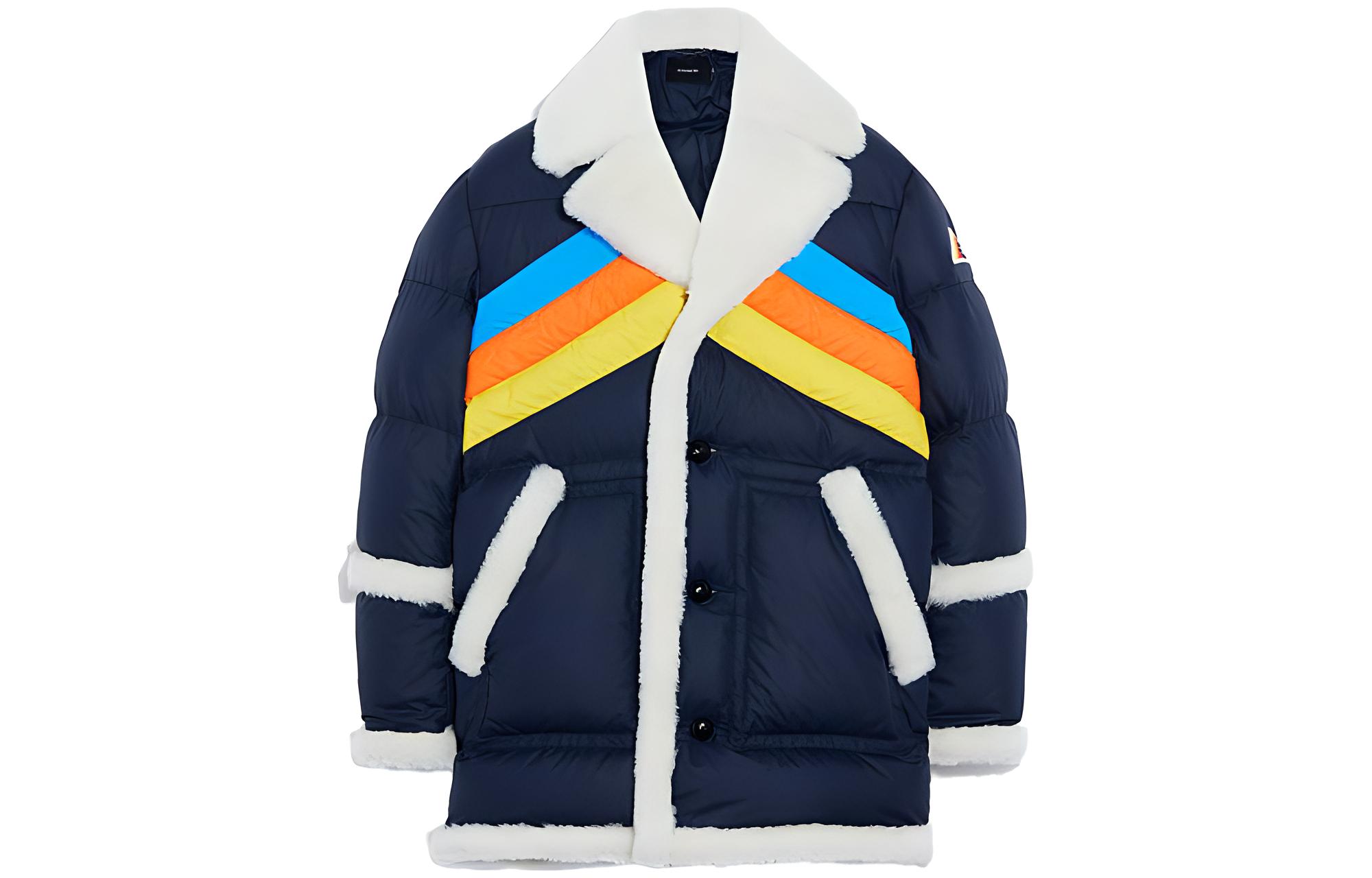 COACH Color-Block Puffer Jacket Navy Blue C7630-NAY