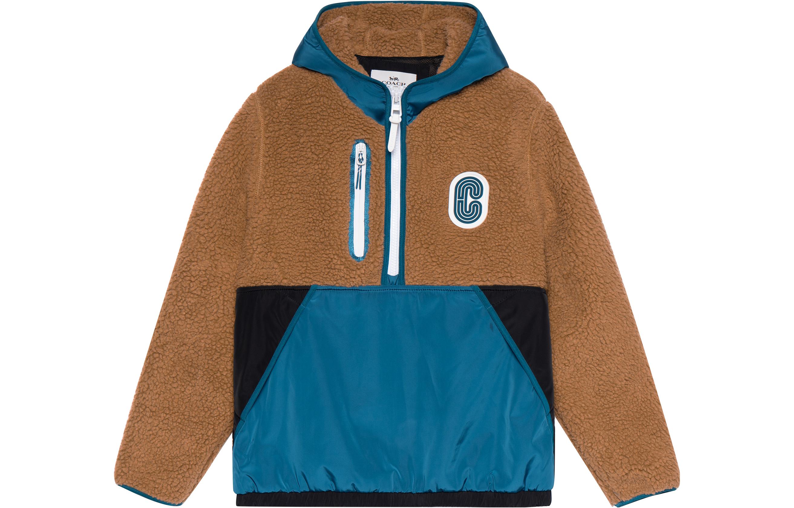 COACH Colorblock Half-Zip Hoodie  Blue Yellow 6601-PDT 圖 2