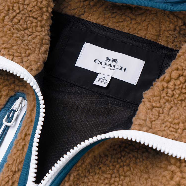 COACH Colorblock Half-Zip Hoodie  Blue Yellow 6601-PDT 圖 7