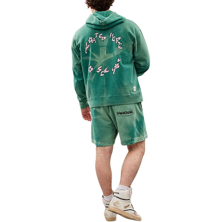 Details for COACH Colorblock Letter Butterfly Print Drawstring Shorts Unisex Green. CN989-WE4