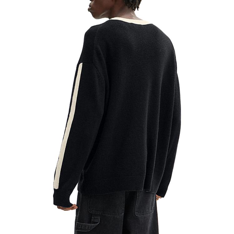 Details for COACH Colorblock Letter Logo Crewneck Sweater Black Unisex Casual Pullover. CN621-BLC